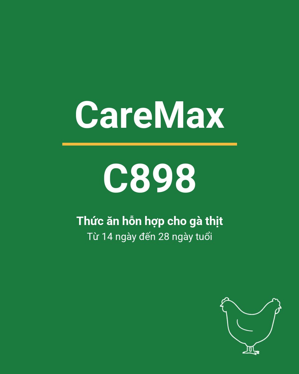 Bao thức ăn chăn nuôi CareMax C898 — Thức ăn hỗn hợp cho gà thịt Từ 14 ngày đến 28 ngày tuổi