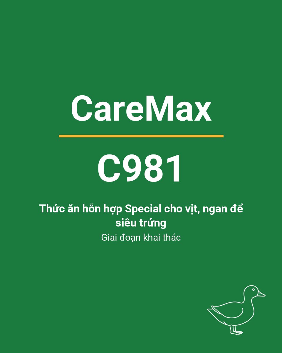 Bao thức ăn chăn nuôi CareMax C981 — Thức ăn hỗn hợp Special cho vịt, ngan để siêu trứng giai đoạn khai thác