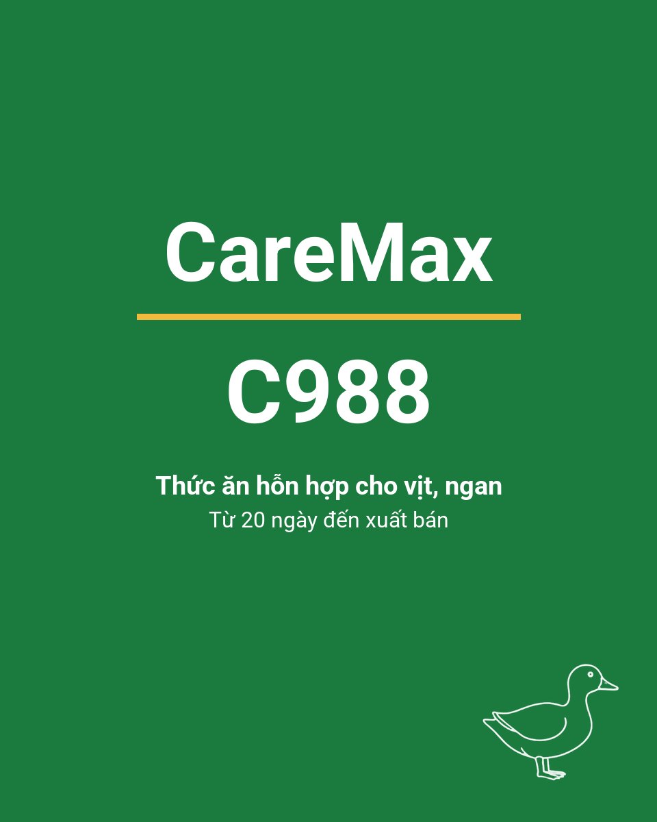 Bao thức ăn chăn nuôi CareMax C988 — Thức ăn hỗn hợp cho vịt, ngan từ 20 ngày đến xuất bán