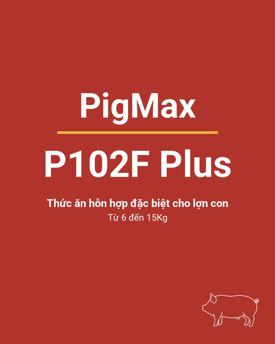 Bao thức ăn chăn nuôi PigMax P102F Plus — Thức ăn hỗn hợp đặc biệt cho lợn con từ 6 đến 15Kg
