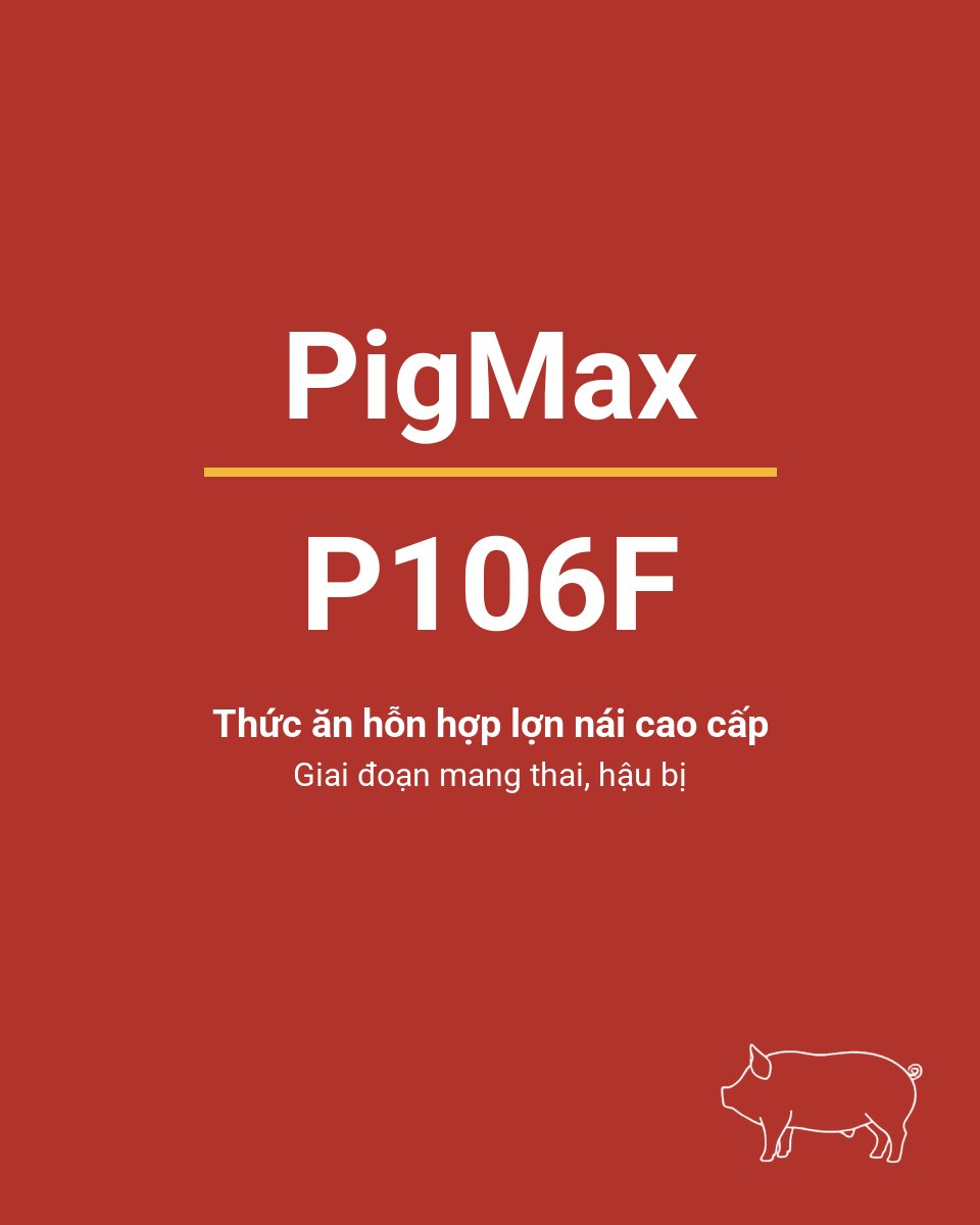 Bao thức ăn chăn nuôi PigMax P106F — Thức ăn hỗn hợp lợn nái cao cấp Giai đoạn mang thai, hậu bị