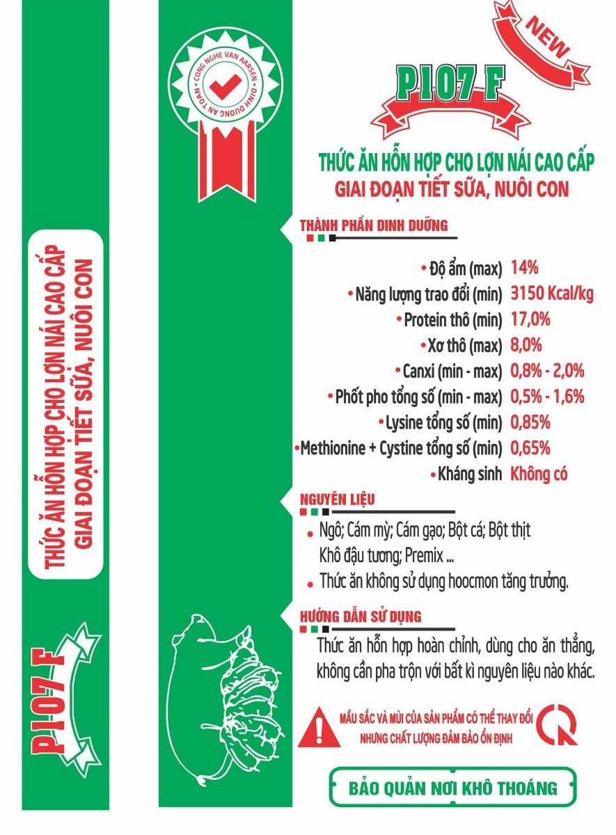 Maket bao bì PigMax P107F — Thức ăn hỗn hợp cho lợn nái cao cấp Giai đoạn tiết sửa nuôi con