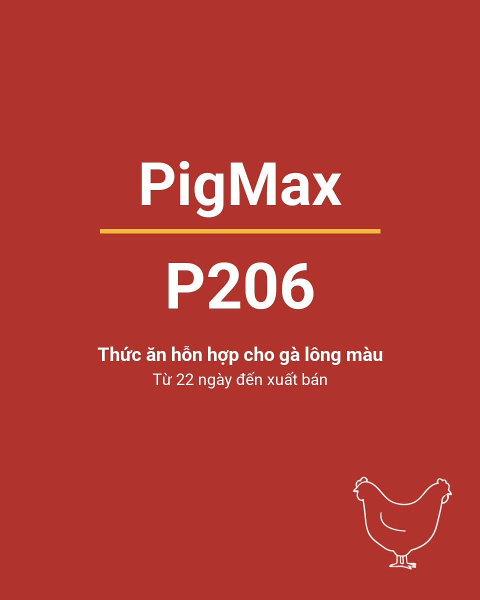 Bao thức ăn chăn nuôi PigMax P206 — Thức ăn hỗn hợp cho gà lông màu Từ 22 ngày đến xuất bán