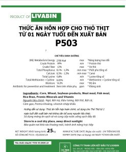 Alternative view of P503 Thức ăn cho thỏ thịt từ 1 ngày tuổi đến xuất bán