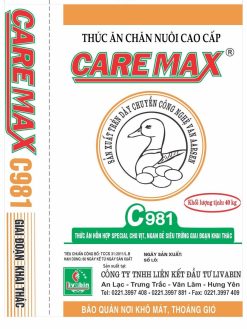 Caremax C981 <br />Thức ăn hỗn hợp Special cho vịt, ngan để siêu trứng giai đoạn khai thác